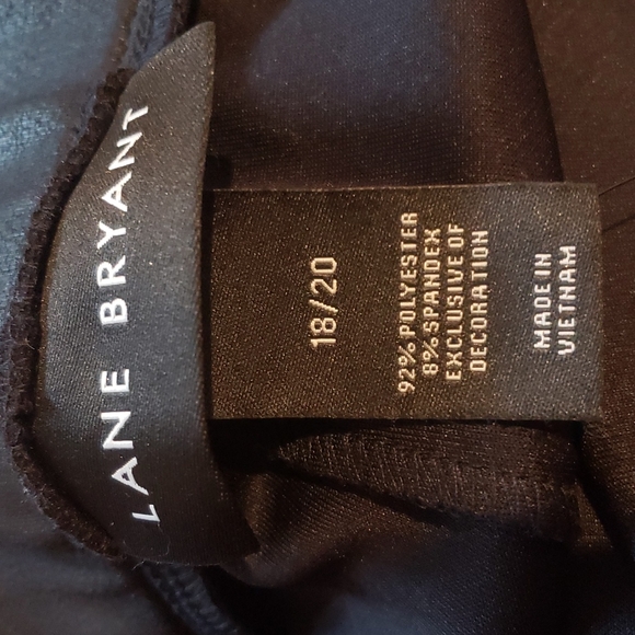 Faux Leather Like Leggings w/White & Bling Stripe Piping Sz 18/20 W - Picture 8 of 9